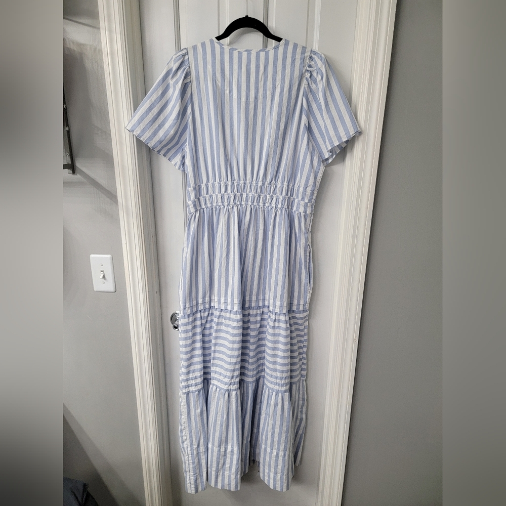 Anthropologie Somerset In Light Blue and White Striped Maxi Dress Size XL - Picture 4 of 6